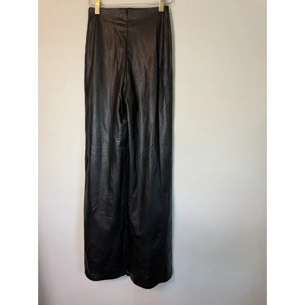 Commando Women’s Faux Leather Wide Leg Pants, Black, Medium $188 NEW - Picture 10 of 11